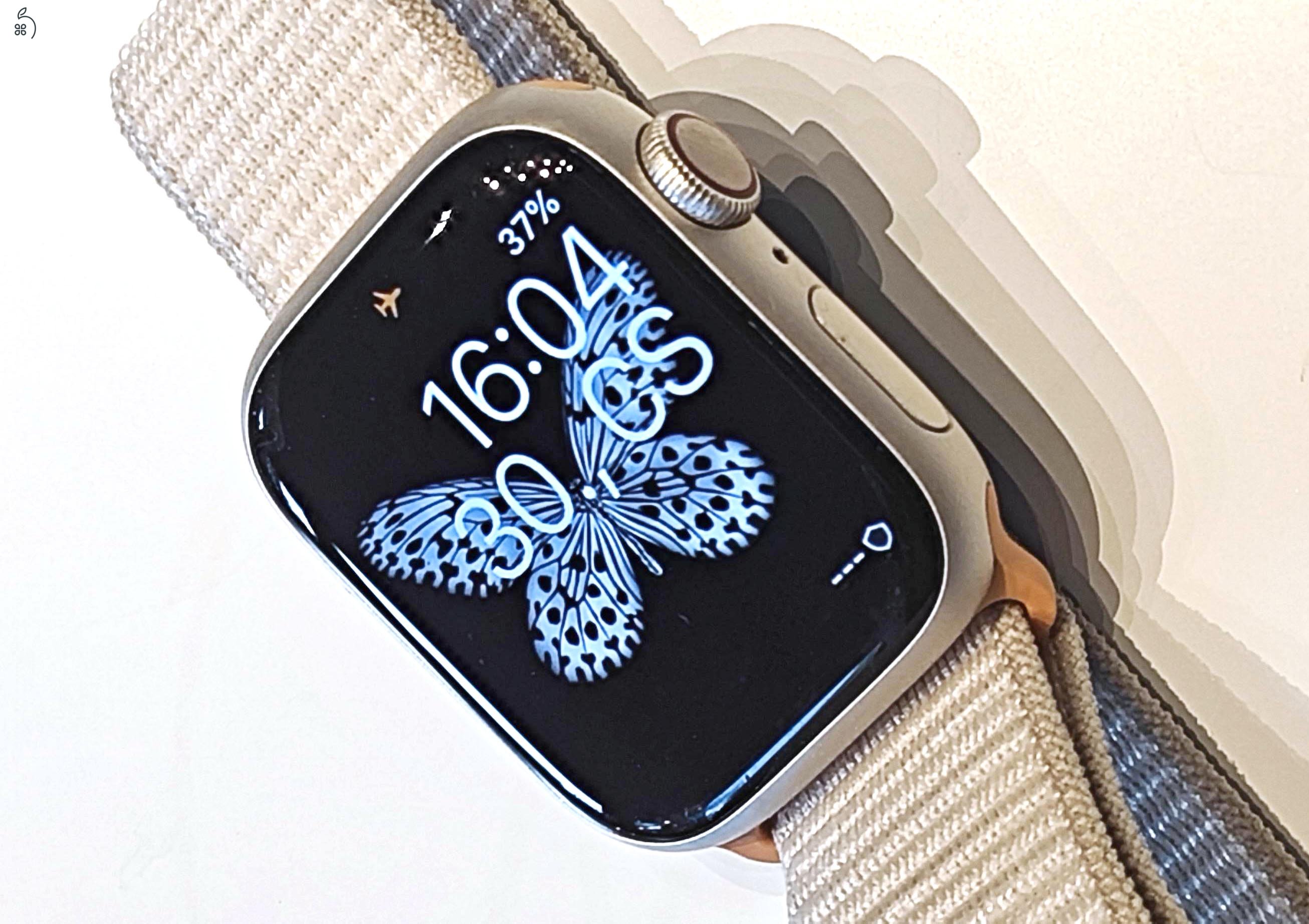 Apple watch 9 41mm cellular Csillagfény alumínium tok  Csillagfény sport szíj