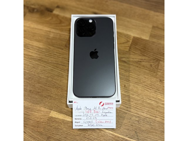 162. Apple iPhone 16 Pro Max - 256 GB - Black Titan - 2026.03. Apple gar.