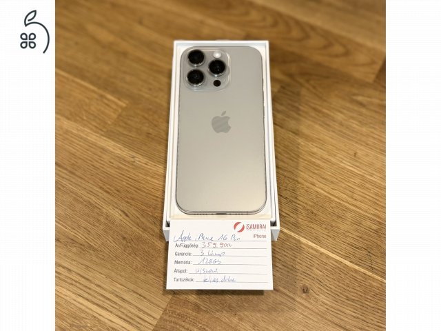 160. Apple iPhone 16 Pro - 128 GB – Natúr Titán – Újszerű
