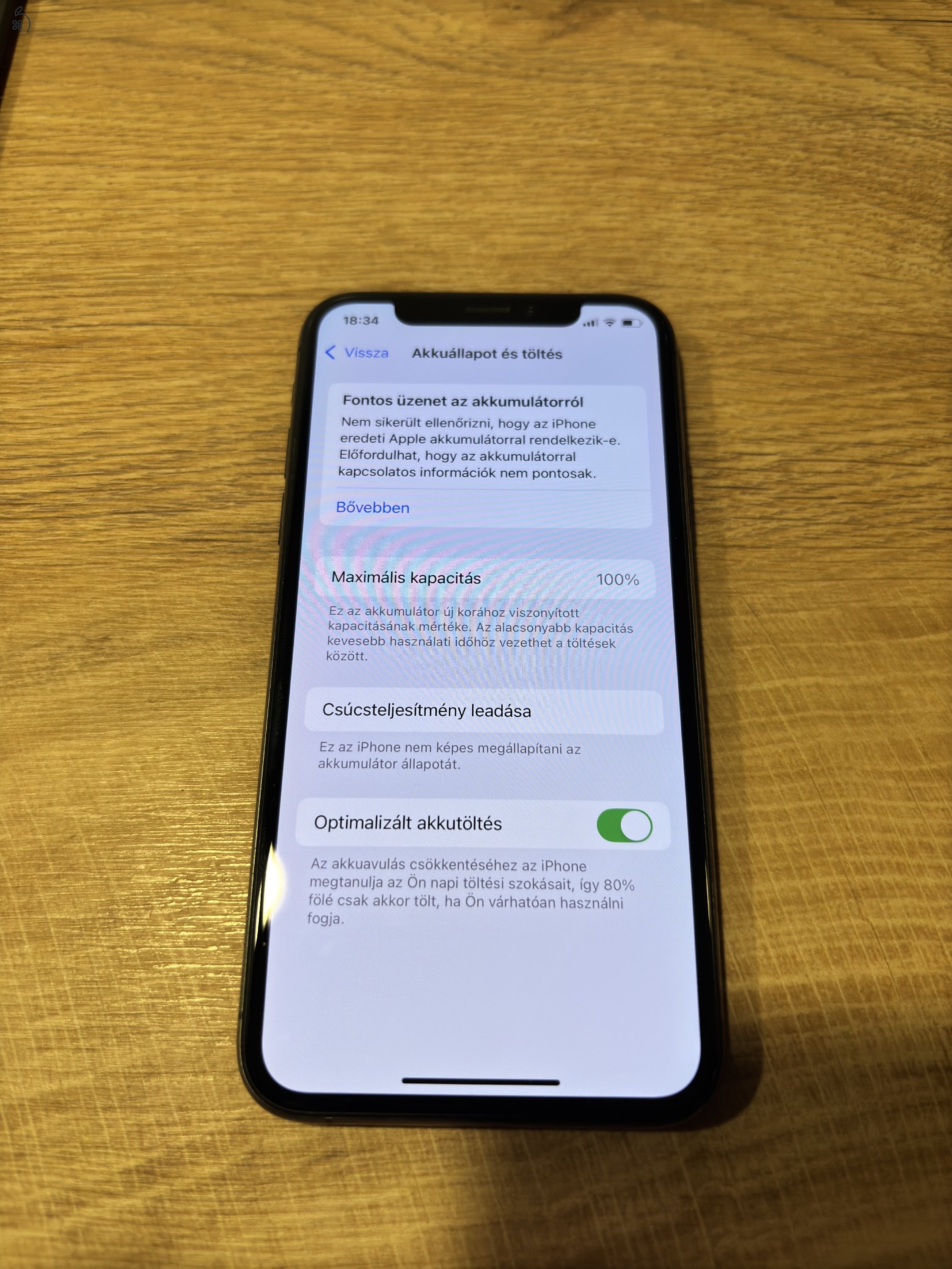 iPhone XS 64 100 %-os akkuval