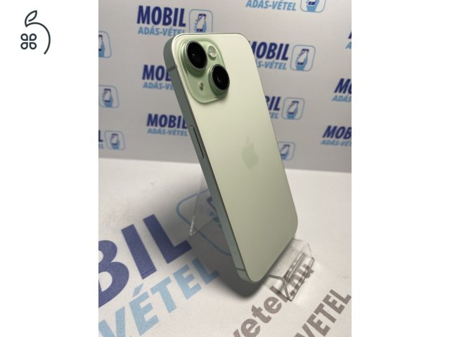 Apple iPhone 15 128 GB Green - akku 88% - 12 hó garancia