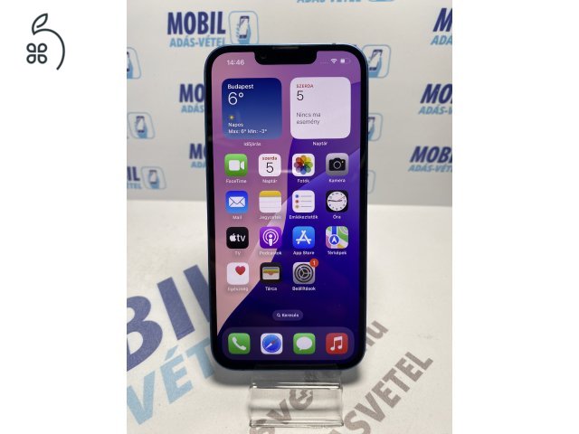  Apple iPhone 13 128 GB Blue - akku 100% - 12 hó garancia 