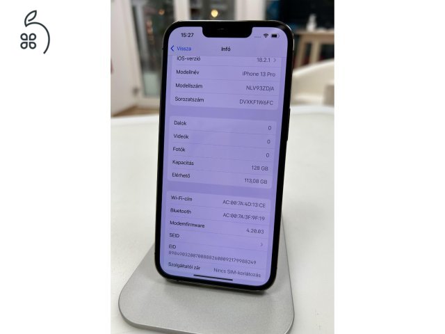 iPhone 13 Pro 128gb Grafit Független 100% akku 4 Hó Gar + Beszámítás