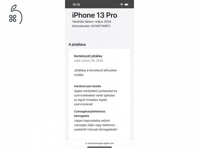 iPhone 13 Pro 128gb Grafit Független 100% akku 4 Hó Gar + Beszámítás
