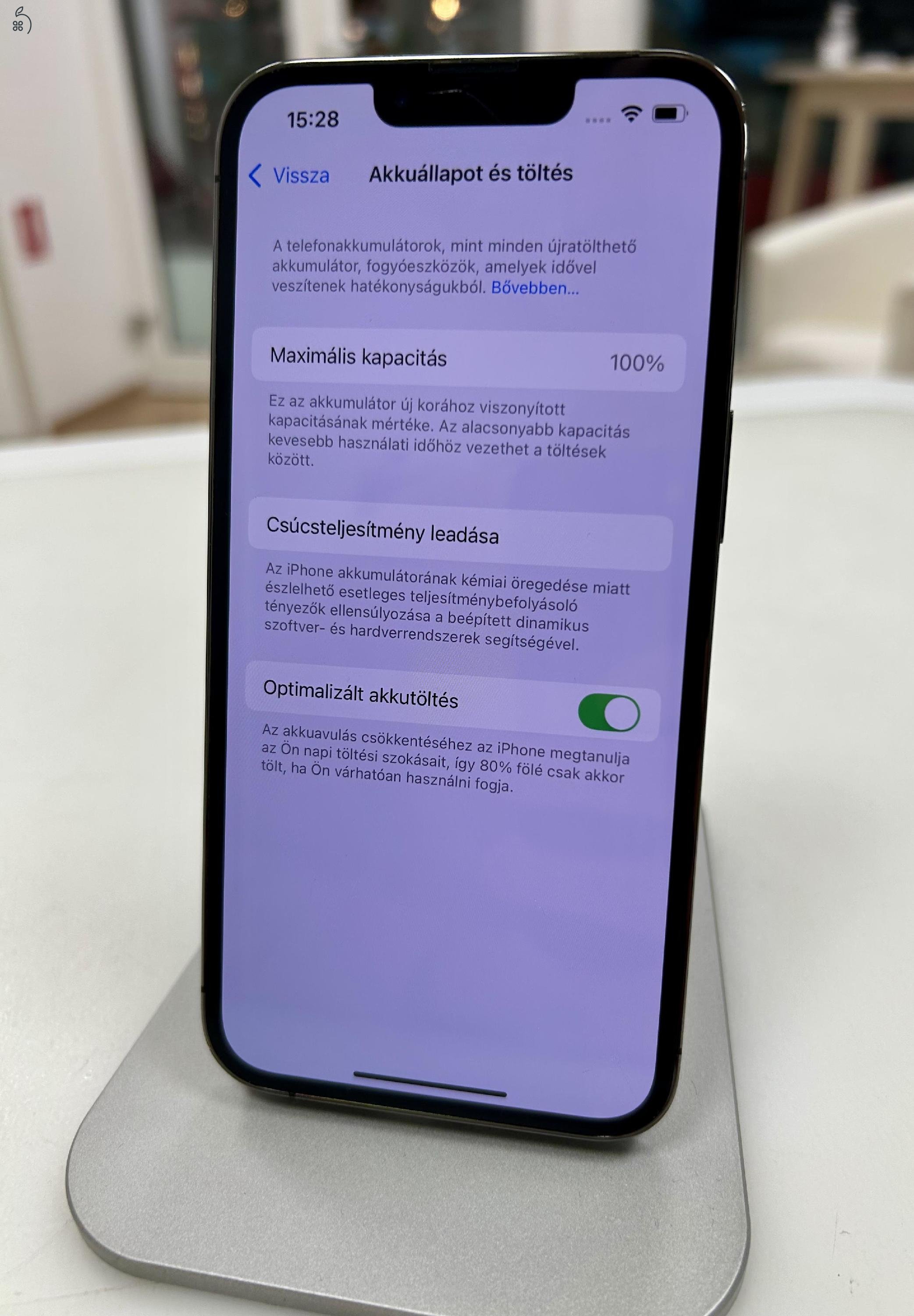 iPhone 13 Pro 128gb Grafit Független 100% akku 4 Hó Gar + Beszámítás
