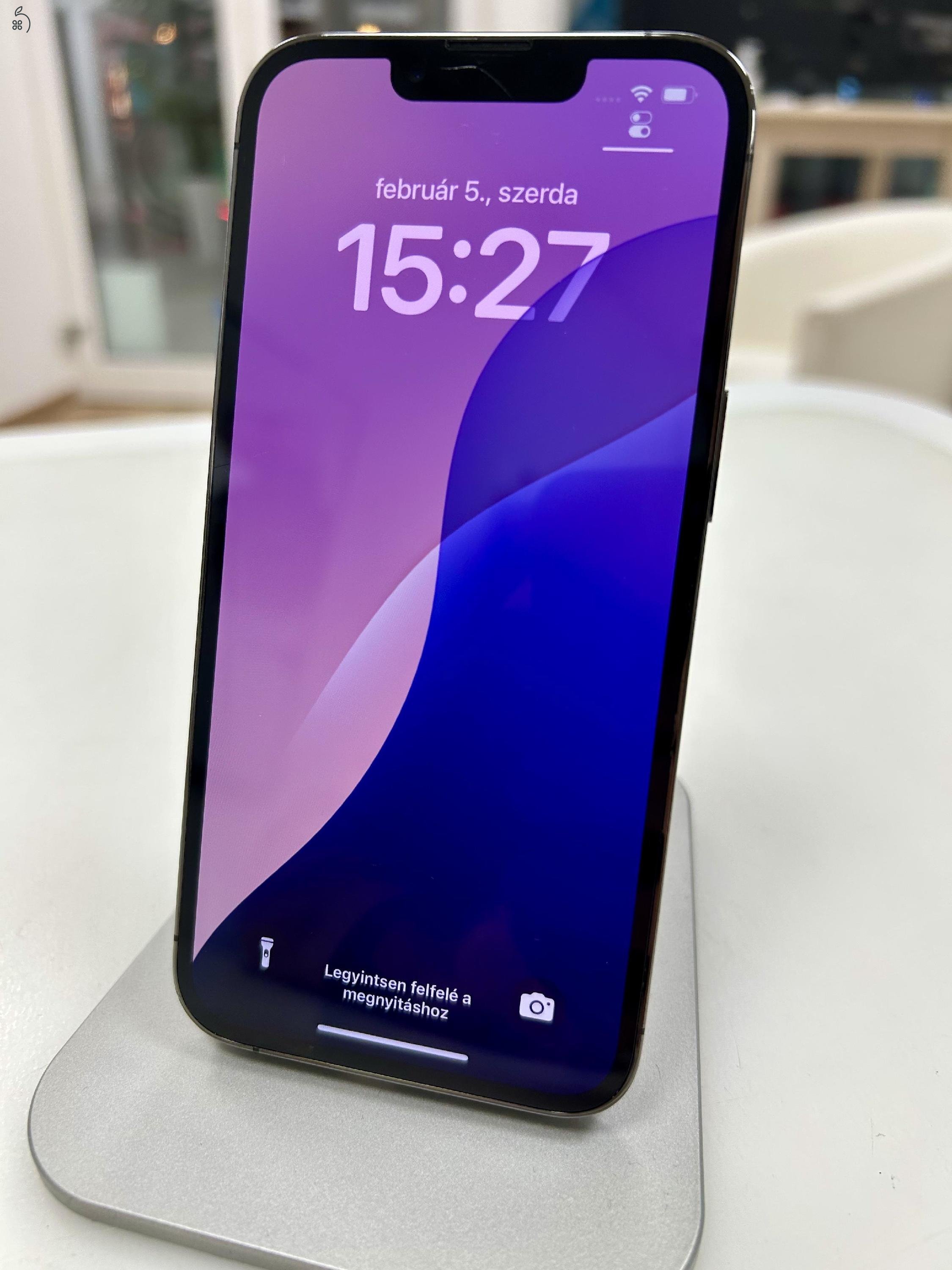 iPhone 13 Pro 128gb Grafit Független 100% akku 4 Hó Gar + Beszámítás