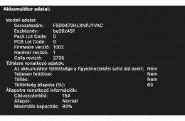 Macbook Air M1, 256GB HDD,93% akku újszerű, magánszemély 