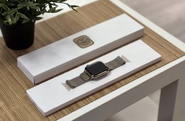 Hibátlan Apple Watch S8 Gold Stainless Steel CEL 45MM 2 ÉV Garanciával Számlával