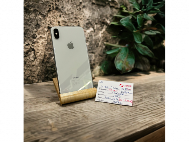 102. Apple iPhone XS Max - 64 GB - Ezüst - Független - ÚJ AKKU