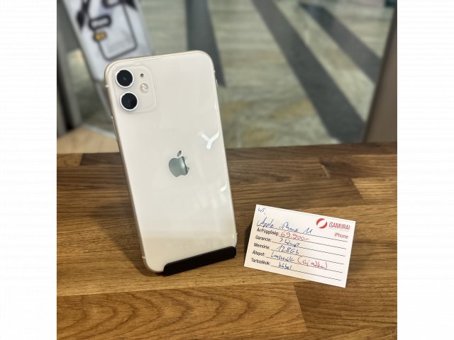 45. Apple iPhone 11 -128 GB - Fehér - ÚJ AKKU