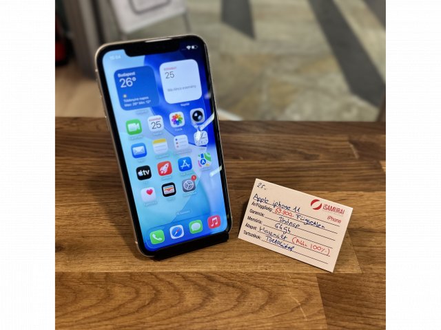 Apple iPhone 11 - 64 GB - Fehér - Akku 100% (25.)