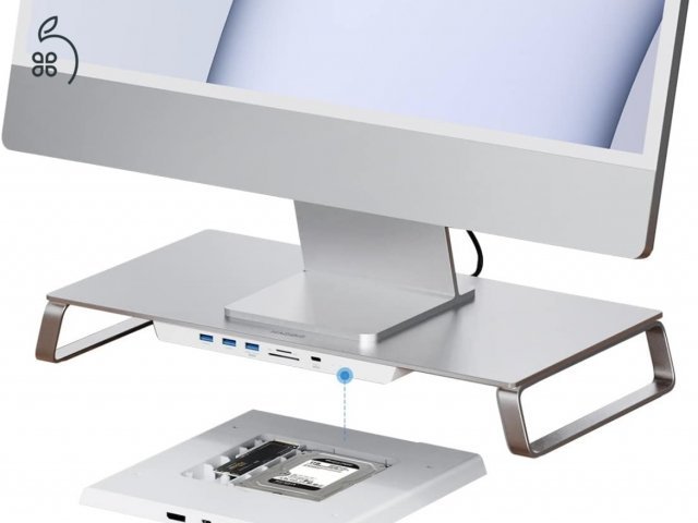 Hagibis USB-C hub monitor állvány 2x1TB SSD-vel