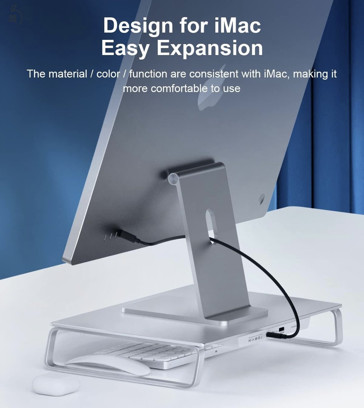 Hagibis USB-C hub monitor állvány 2x1TB SSD-vel