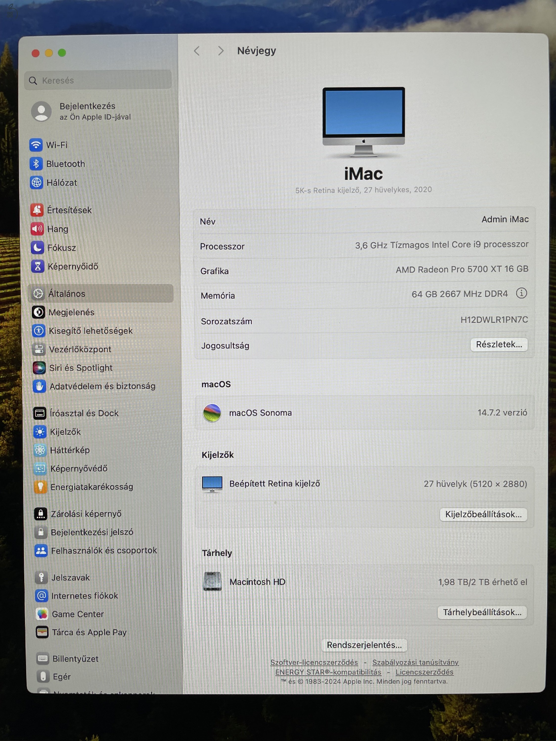 iMac 2020, 27”, Retina 5K