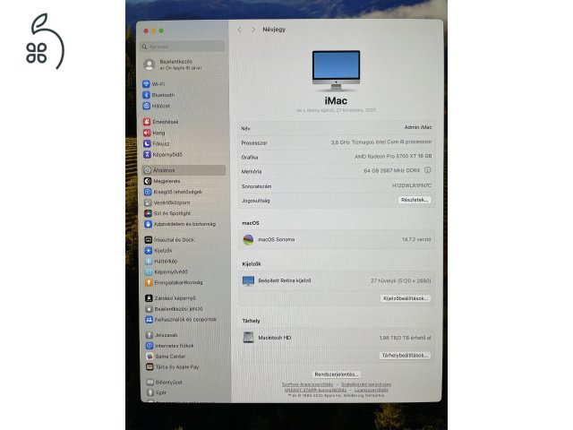 iMac 2020, 27”, Retina 5K