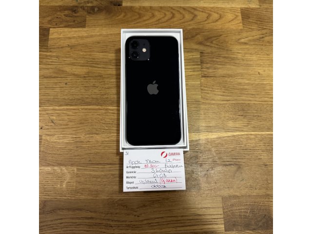 31. Apple iPhone 12 - Fekete - 64 GB - ÚJ AKKU