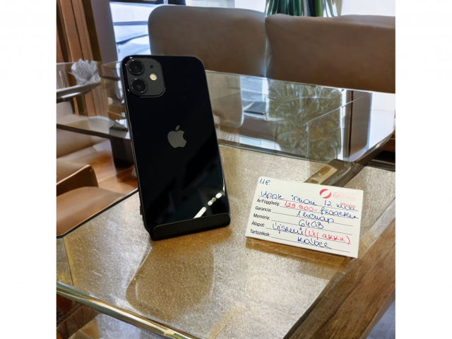 118. Apple iPhone 12 mini - Fekete - 64 GB - ÚJ AKKU