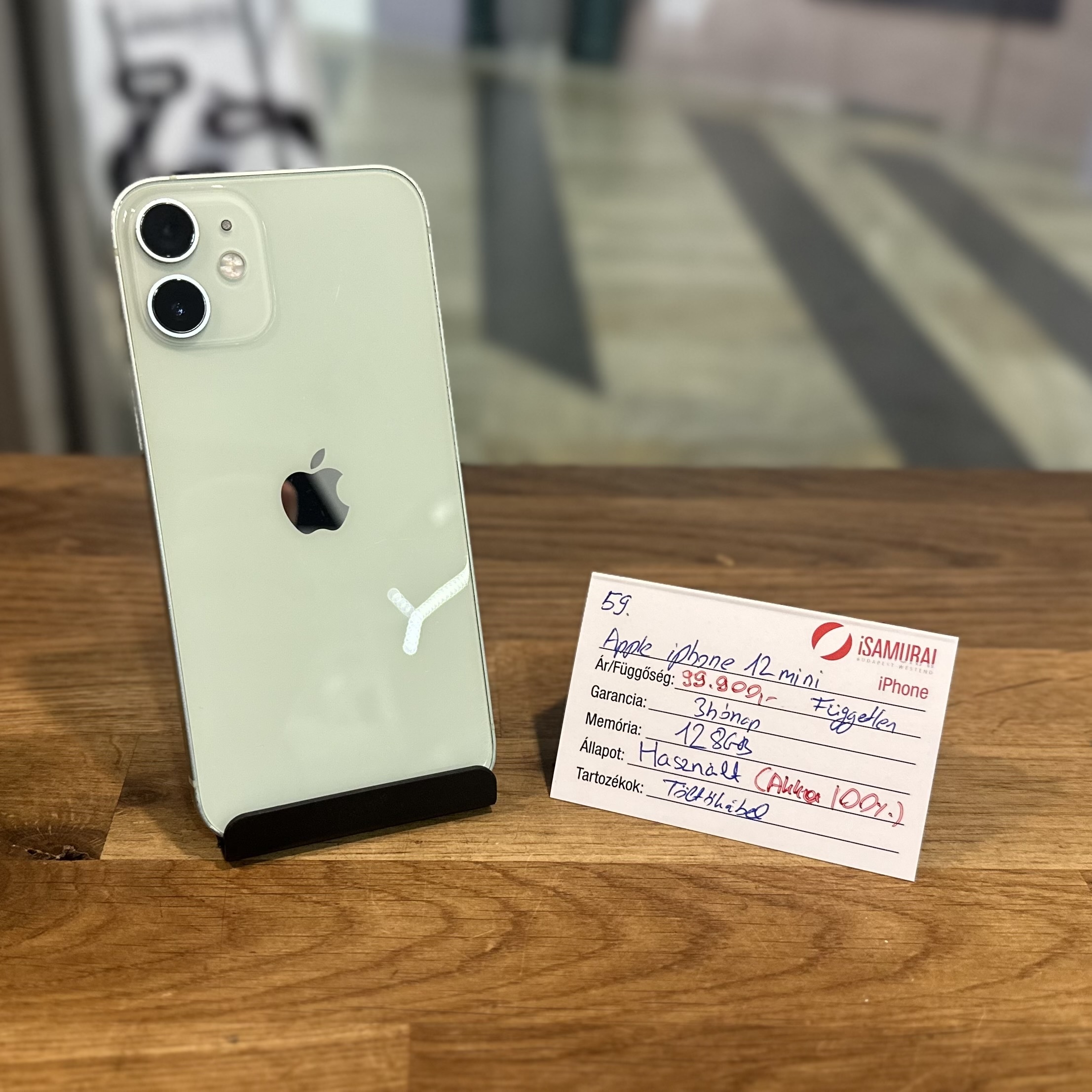 59. Apple iPhone 12 mini - Zöld - 128 GB - ÚJ AKKU