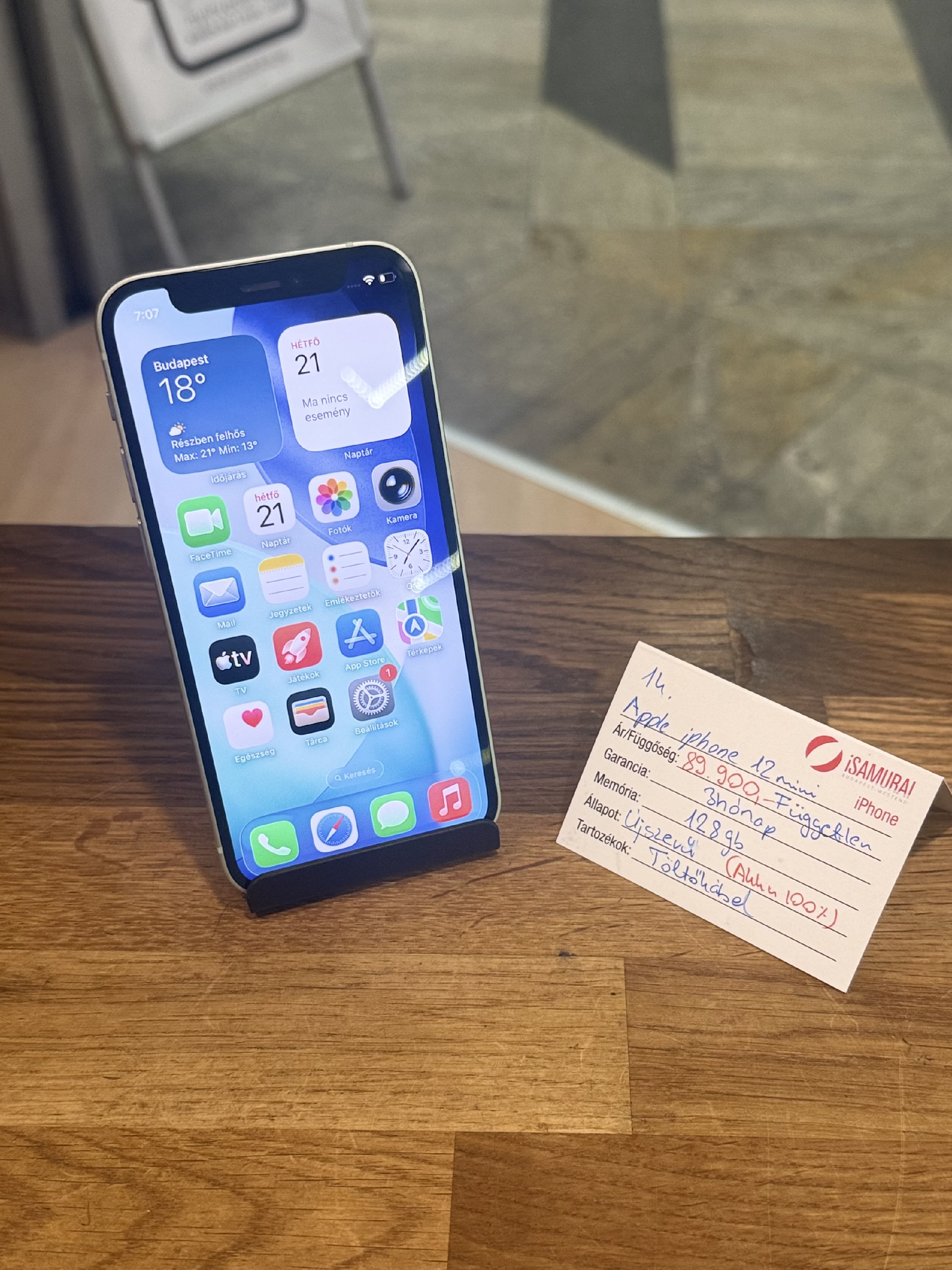 Apple iPhone 12 mini - Zöld - 128 GB - ÚJ AKKU. (14.)