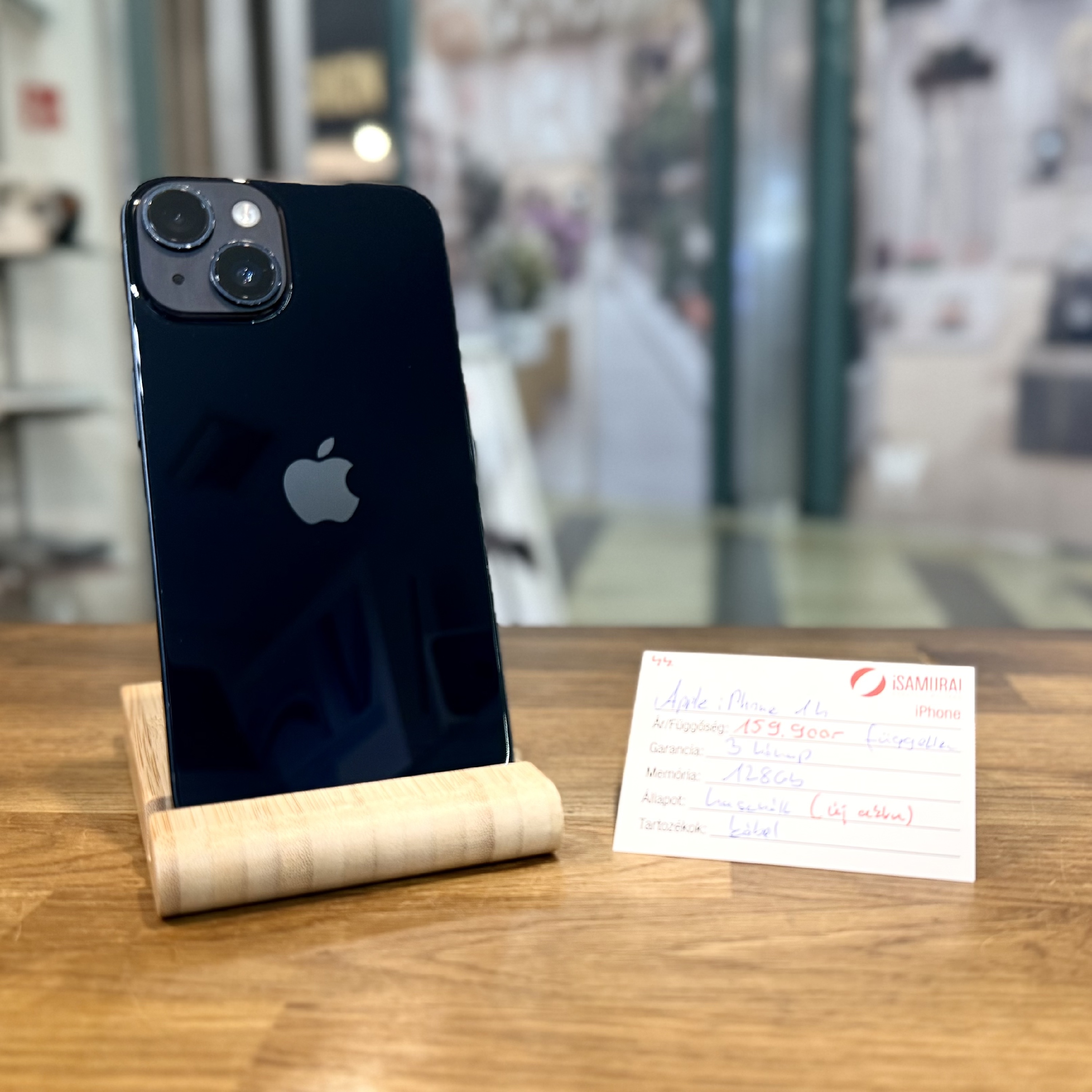 44. Apple iPhone 14  - 128 GB - Fekete - ÚJ AKKU-Független