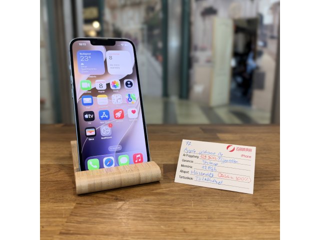 Apple iPhone 14 - 128 GB - Kék - Akku 100% -Független (77.)