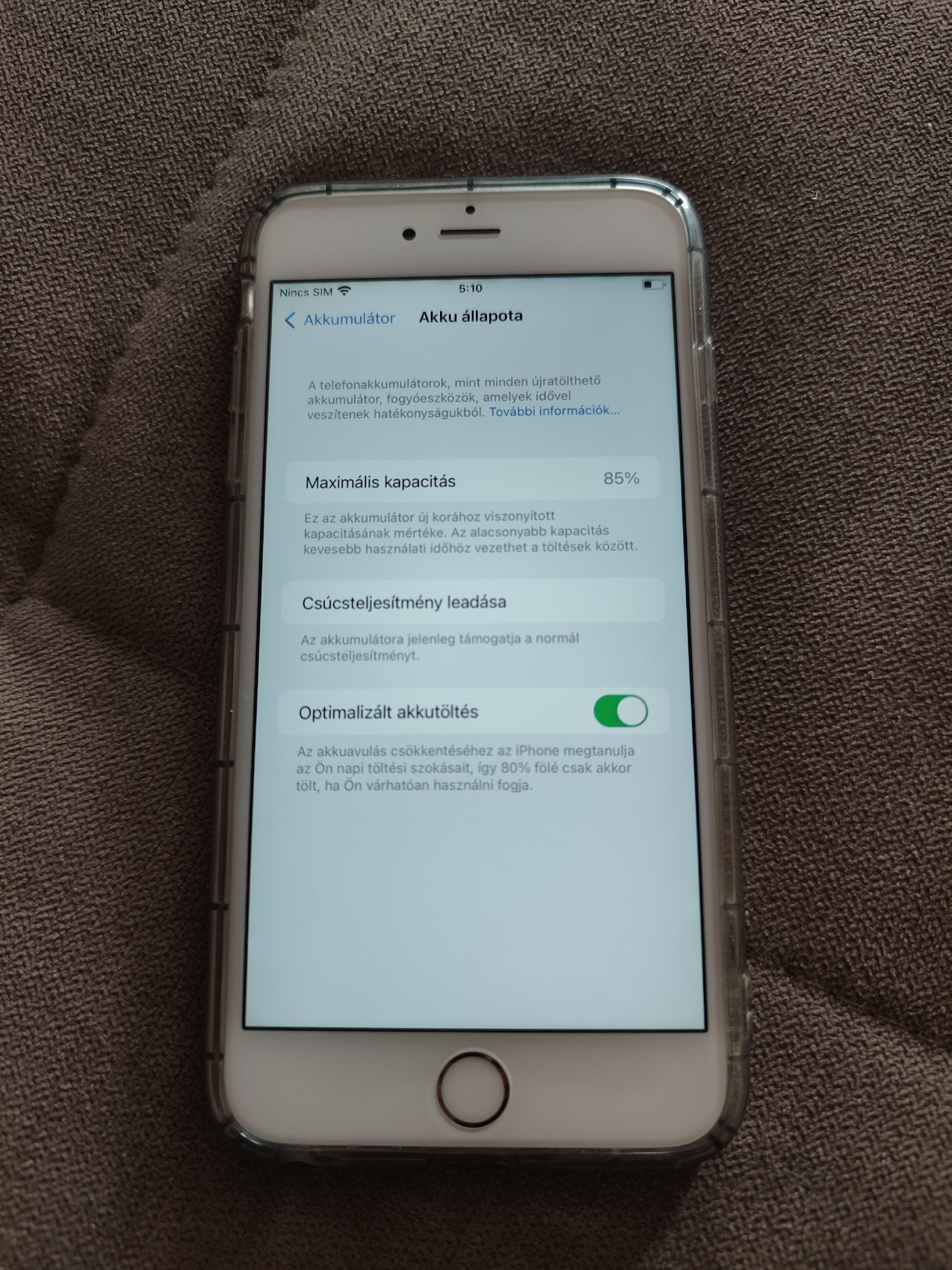 Eladó szép állapotú iPhone 6S plus 32GB kártya független készülék 