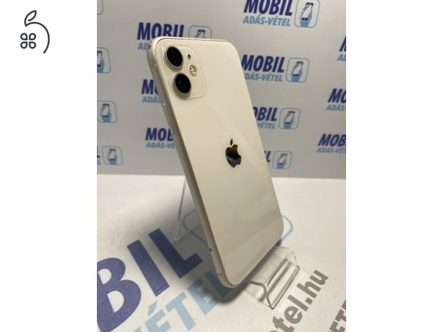 Apple iPhone 11 64 GB White  - Yettel - akku 100% - 12 hó garancia