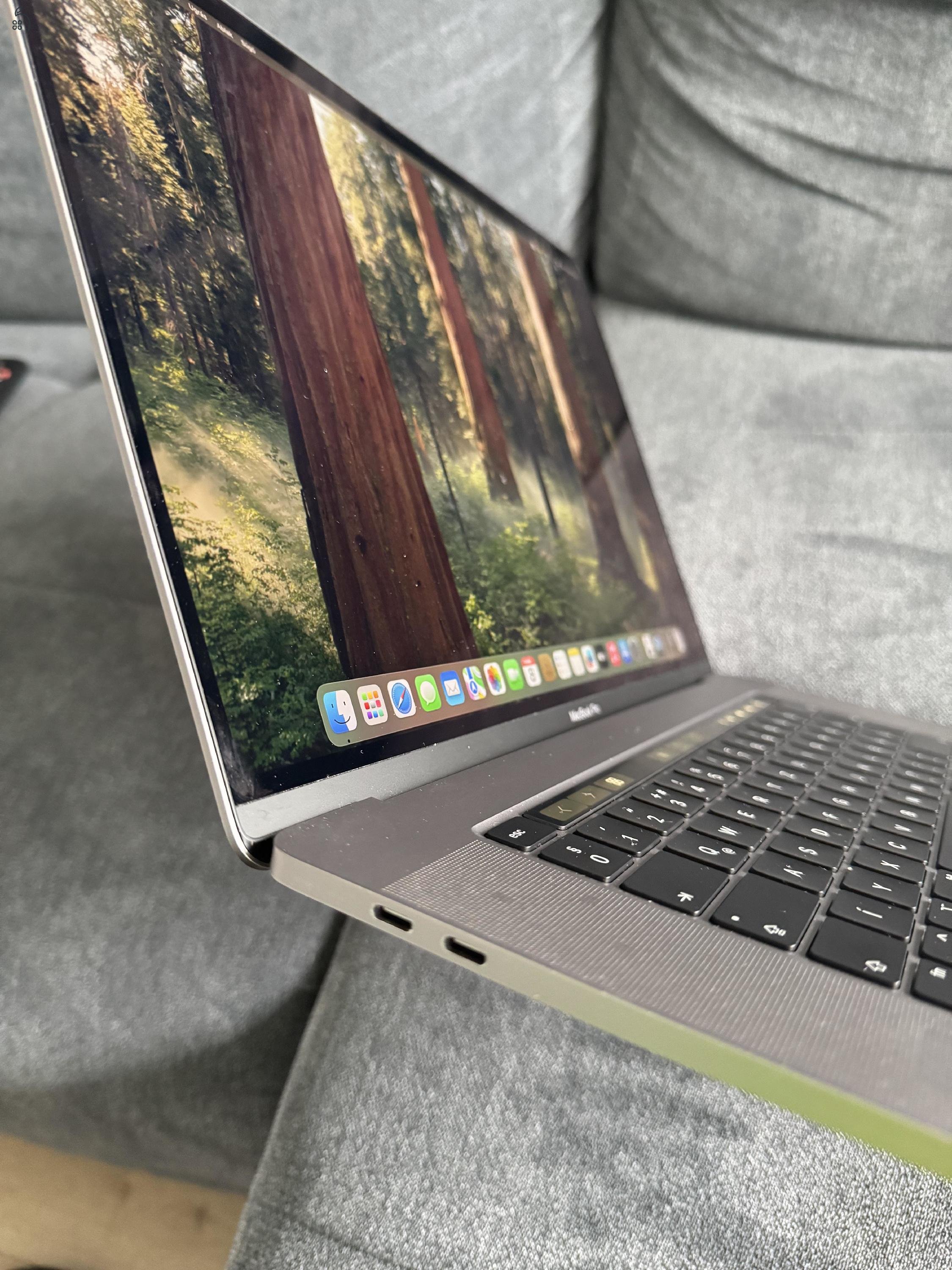 Eladó macbook pro 2019, i7, 32Gb, 512 ssd, KARCMENTES, touchbar, 166 ciklus