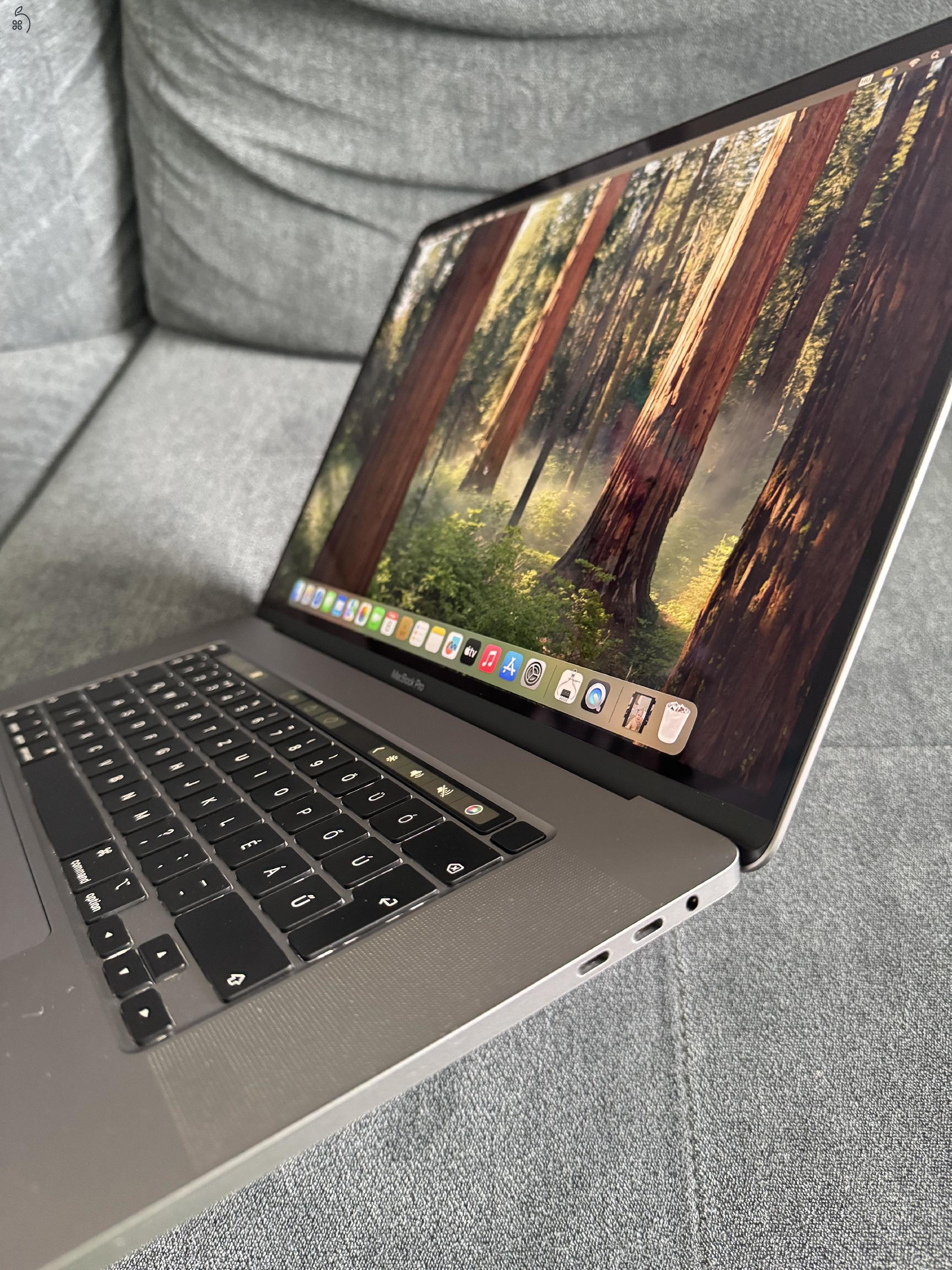 Eladó macbook pro 2019, i7, 32Gb, 512 ssd, KARCMENTES, touchbar, 166 ciklus