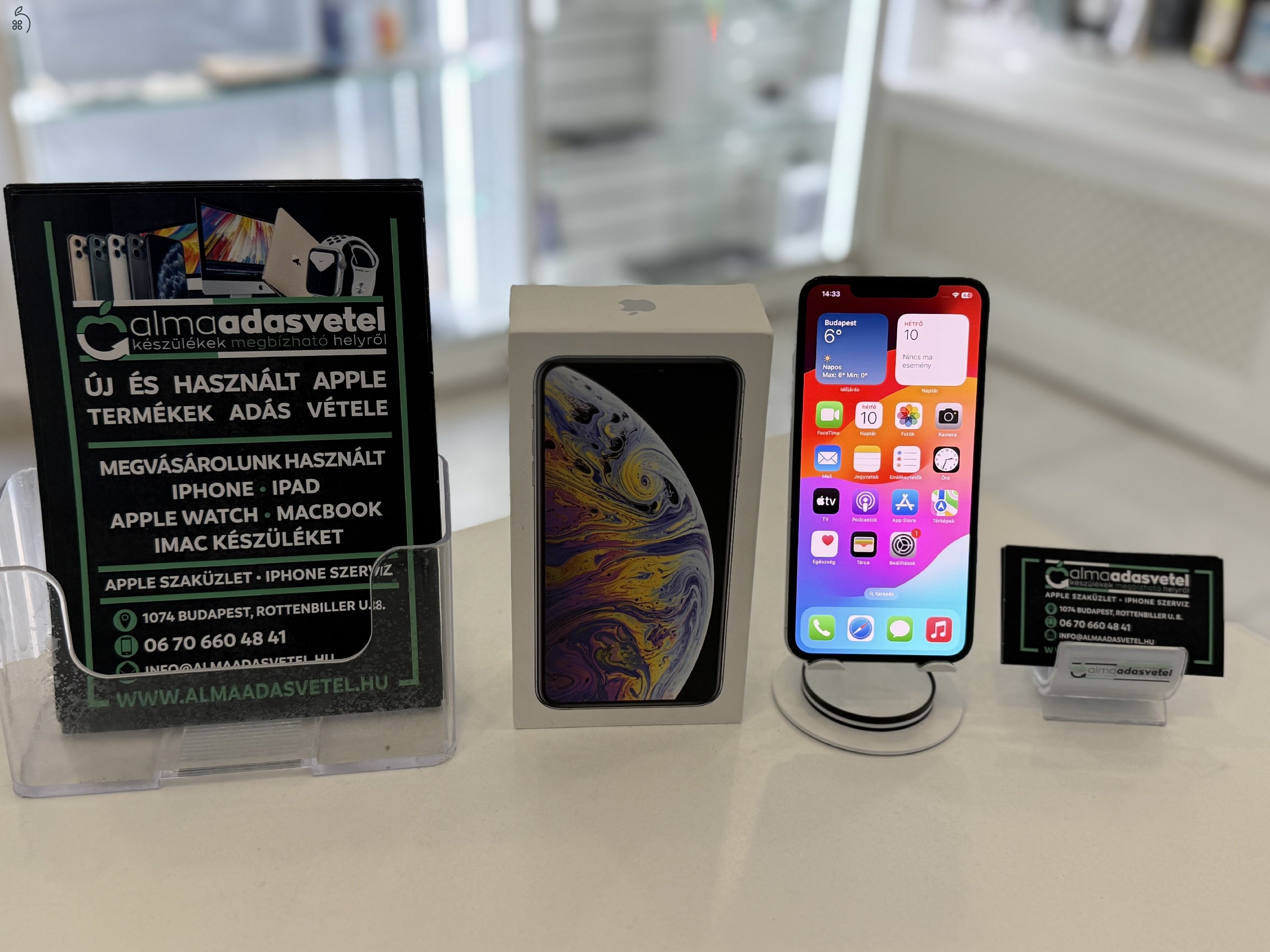 iPhone XS Max 64GB Független Újszerű/1-3 hónap gar./Akku 100%/p4033