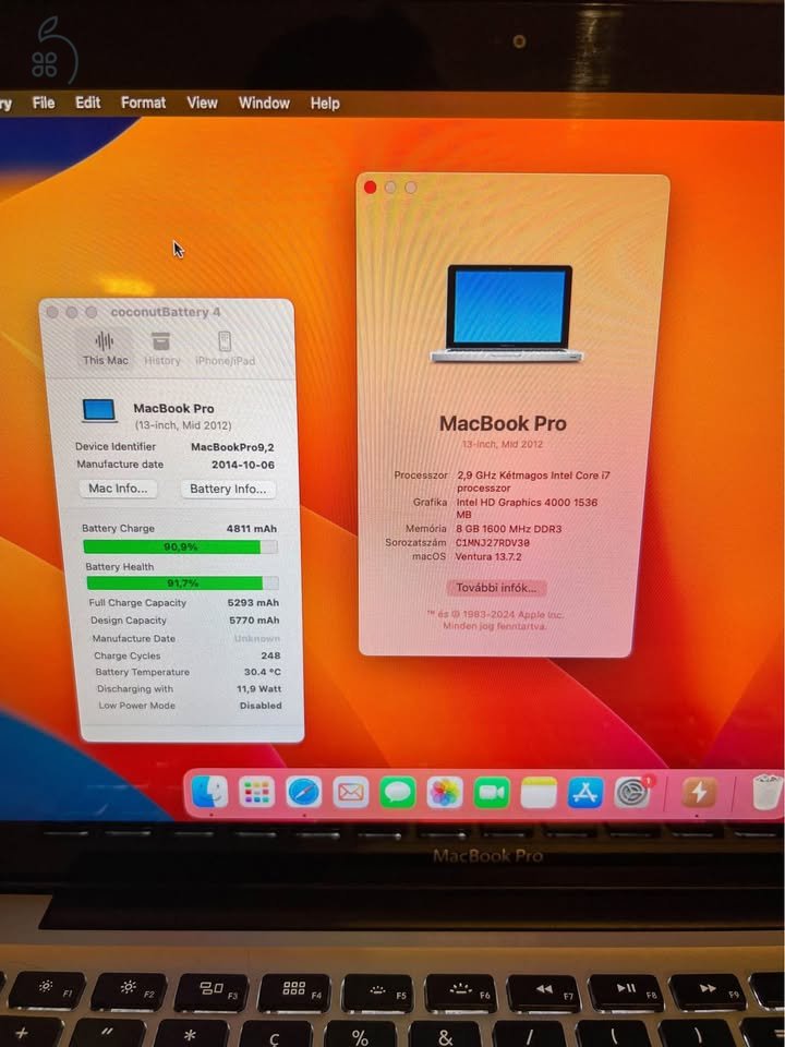 Macbook Pro 2012 Mid 8GB I7 1 TB SSD