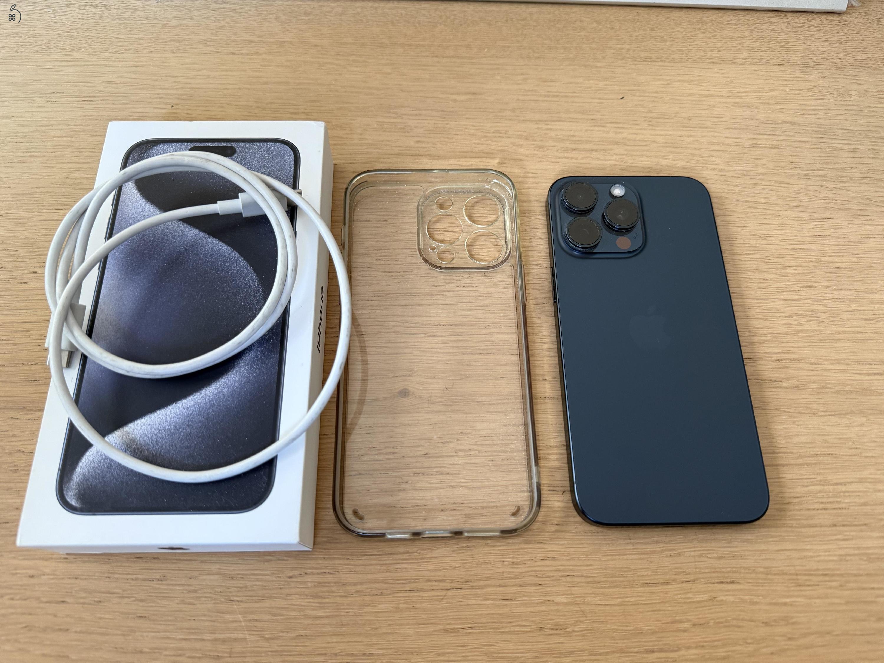 Apple iPhone 15 Pro Max - Blue Titanium - 256 GB Használt, karcmentes 