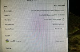 Apple Mac Mini 2018 i3-8100 4 magos 3.6Ghz 8GB 120GB SSD, garanciával, üzletből, 27% ÁFÁ-számla