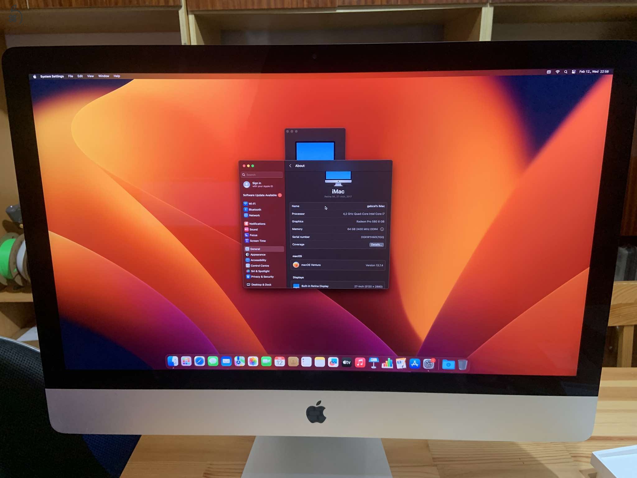 Apple iMac 2017 (5K Retina, 64GB RAM, 500GB NVMe SSD, Radeon Pro 580 8GB)