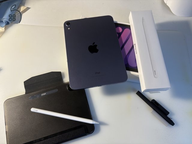 Ipad Mini 6 Wifi lila 64 GB Appla Pencil 2 + tokok, tökéletes állapot