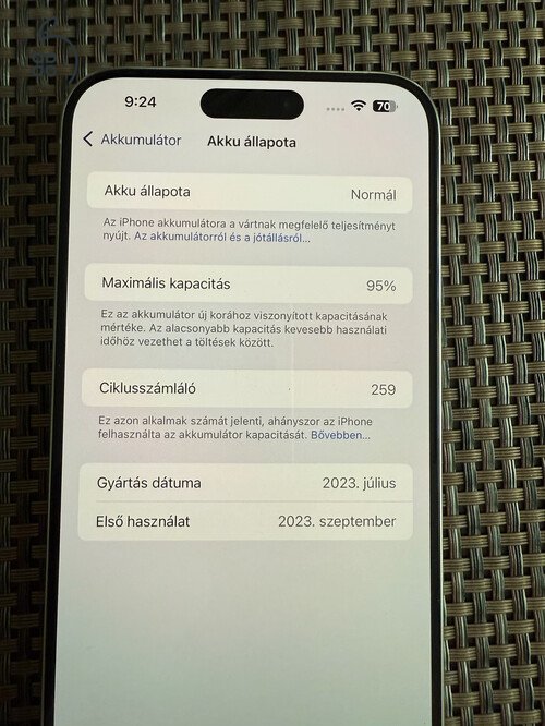 iPhone 15 Pro MAX 1TB Fehér Titán - 4 hónap Apple szervízgarancia - APCOM