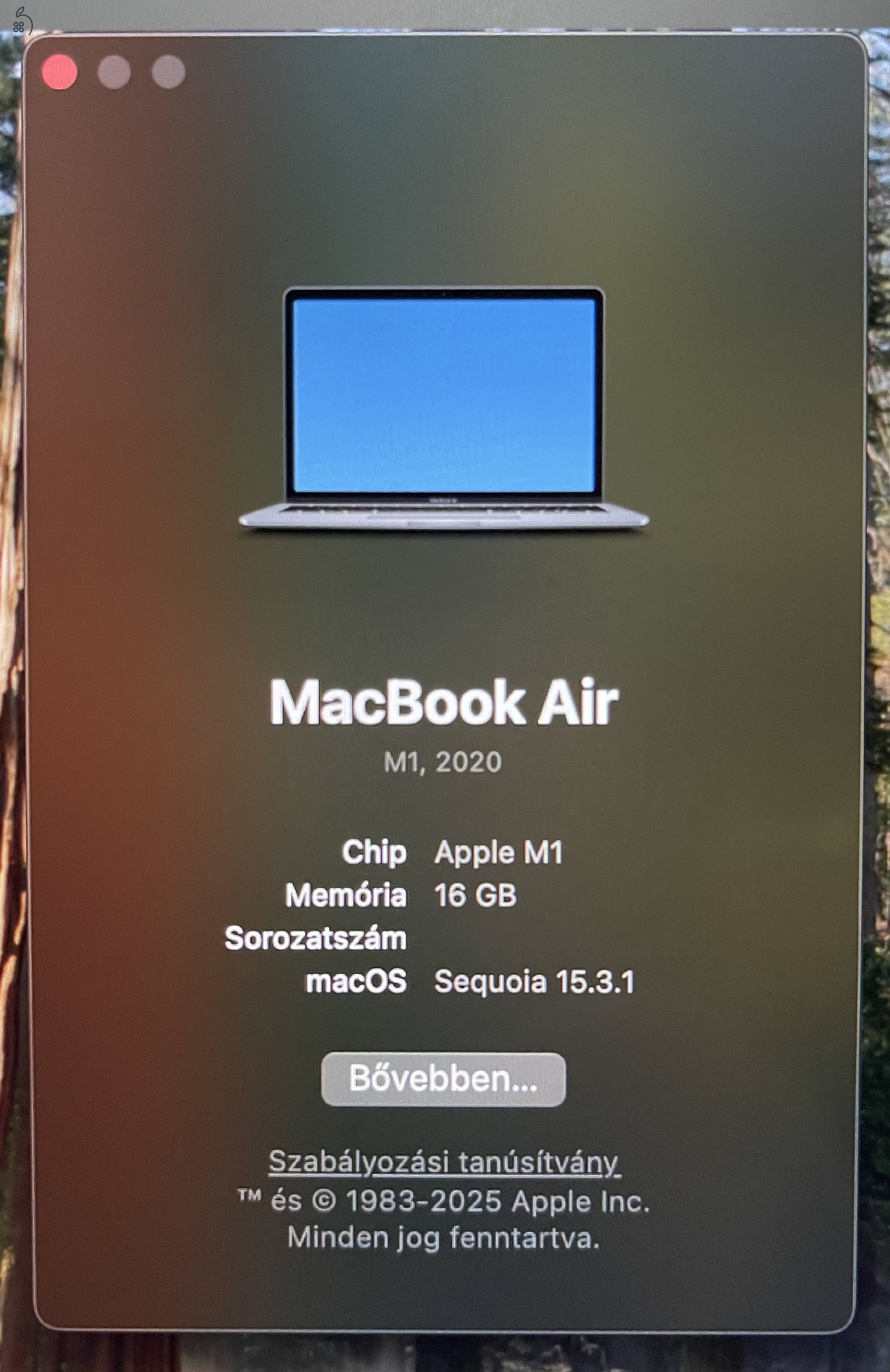 Macbook Air CTO 16 GB ram, 500 GB ssd, 1 ciklusos akksi