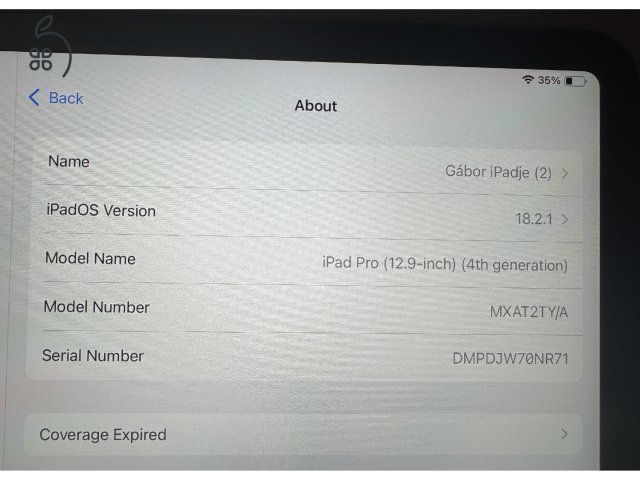 iPad Pro 12.9 4. gen. 256 GB WiFi magánszemélytől