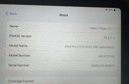 iPad Pro 12.9 4. gen. 256 GB WiFi magánszemélytől