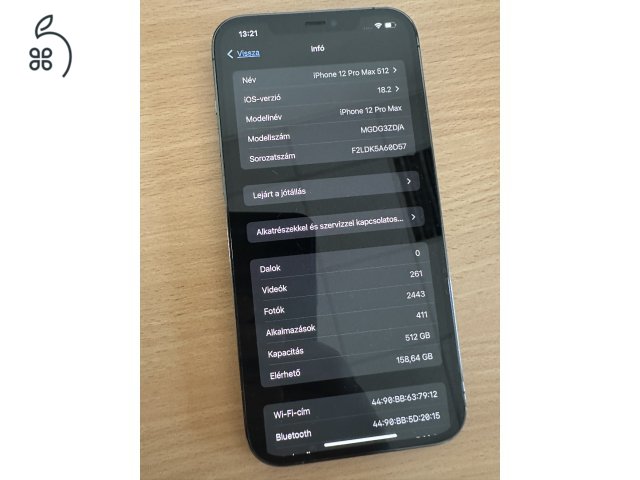 Eladó iphone 12 Pro Max 512 GB + Eredeti Apple tok
