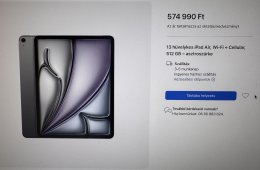 ÚJ BONTATLAN iPad Air 6 13 méretben iPad Air 13 512GB Wi-Fi+Cellular Azonnal Átvehető DEÁK Térnél.