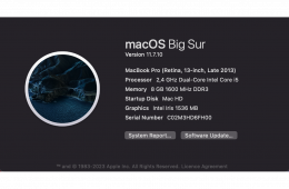 Macbook pro core i5 2.4 13 Late 2013
