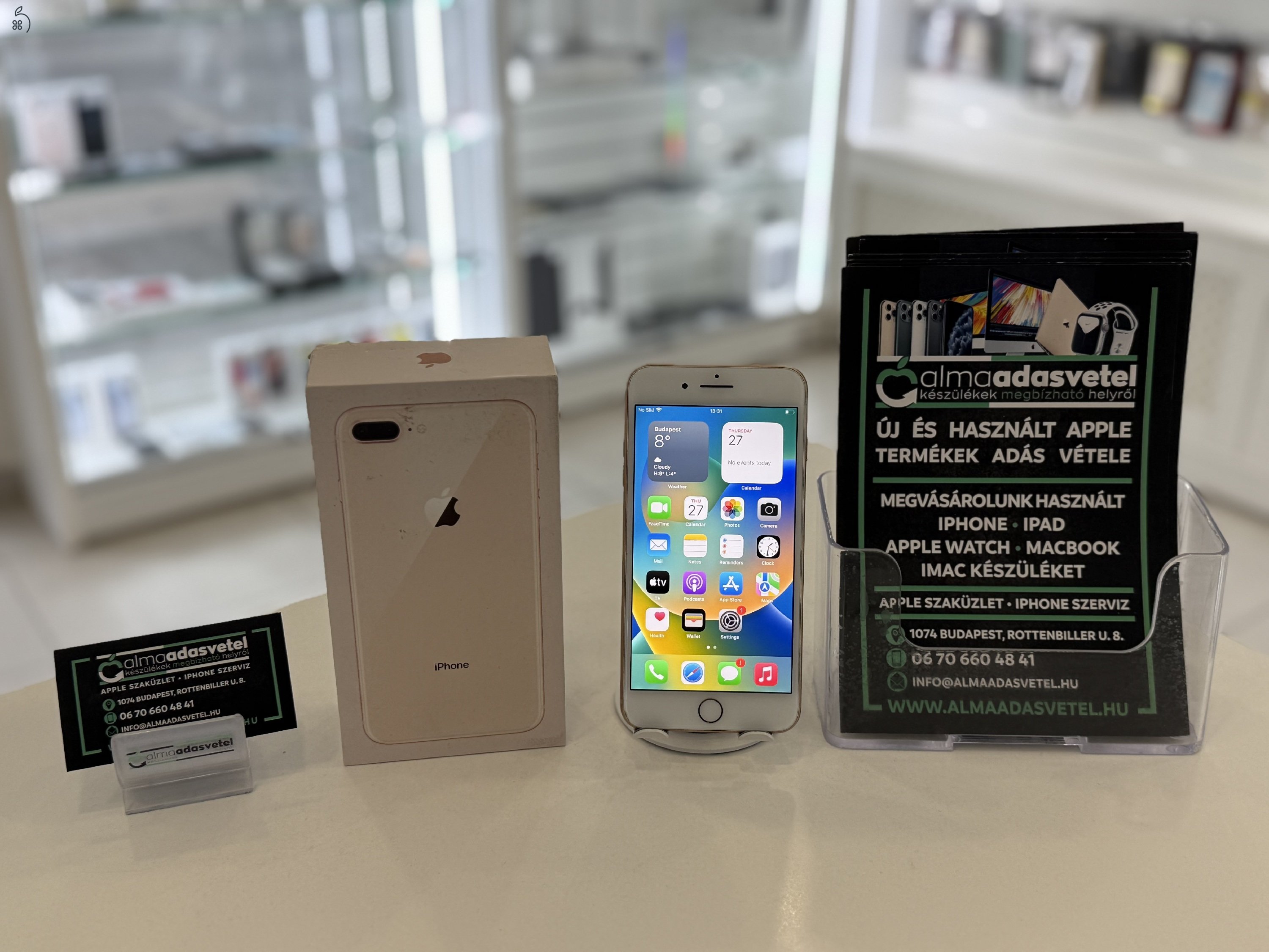 iPhone 8 Plus 64GB Független/1 hónap gar./Akku 100%/p4092