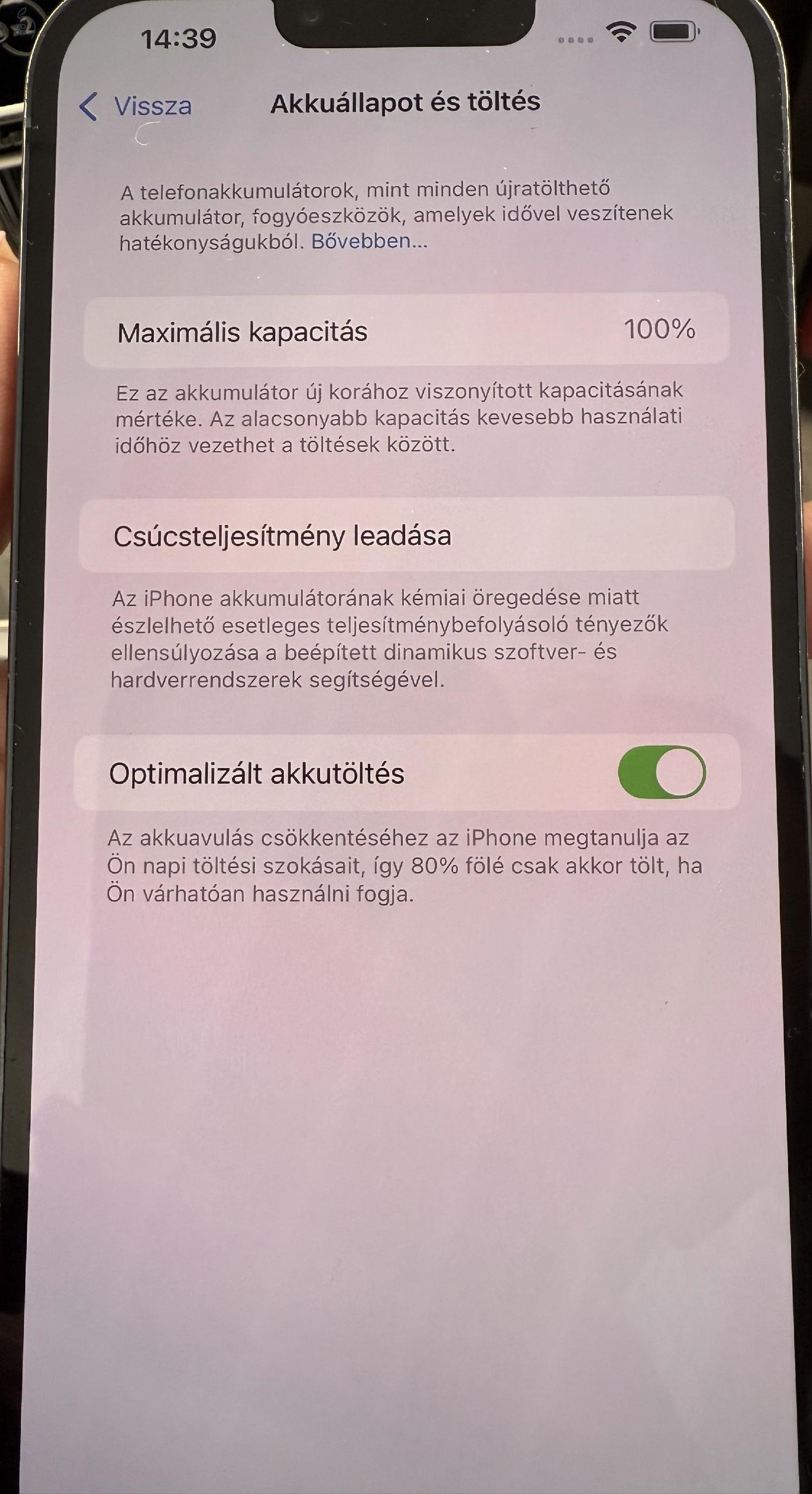 Eladó iPhone 13 Pro Max 128GB, 100% akku, hibátlan működéssel!