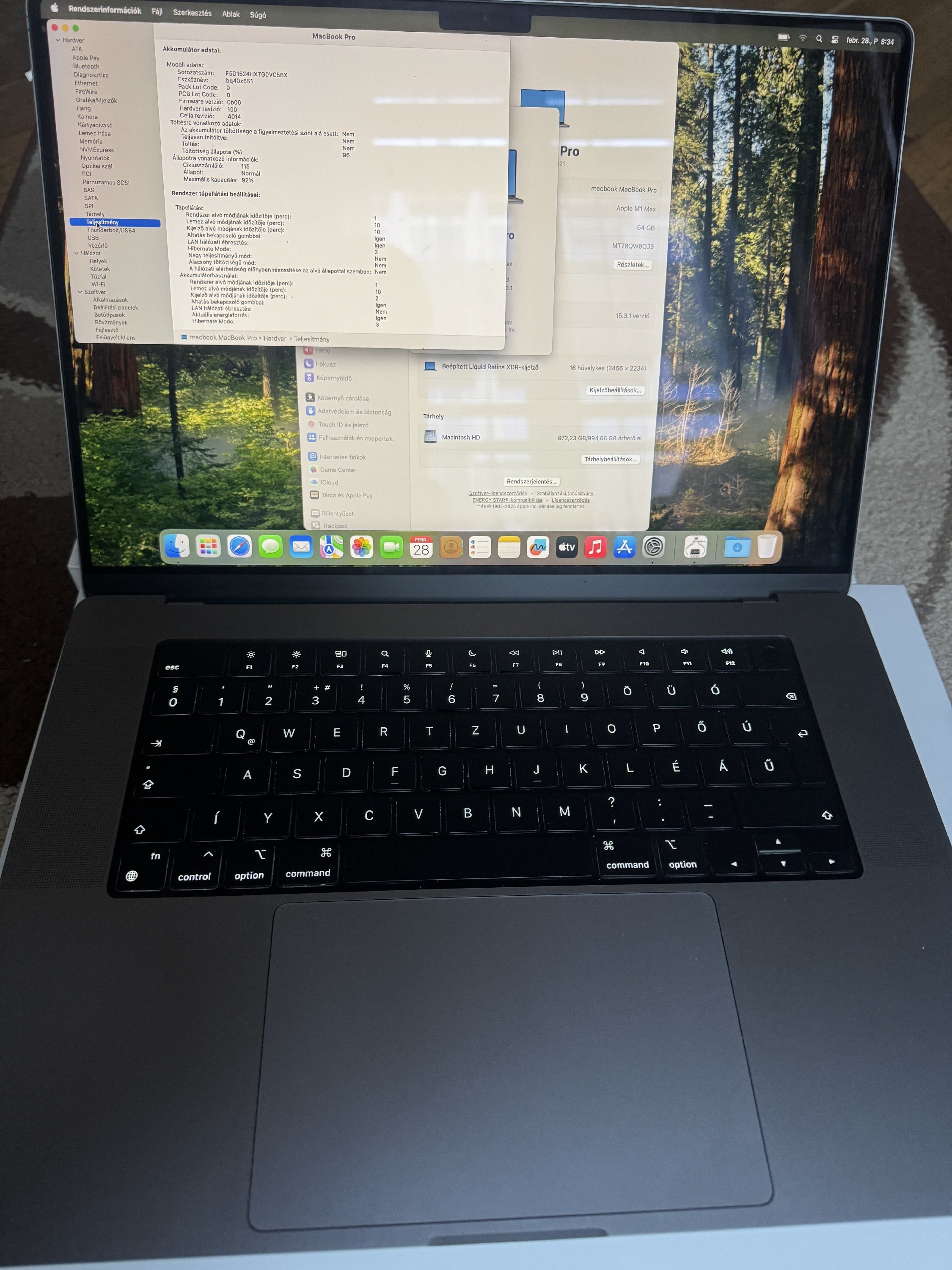 Új állapotban Macbook Pro 16' Spacegray M1 Max /64Gb ram/ 1Tb SSD CTO