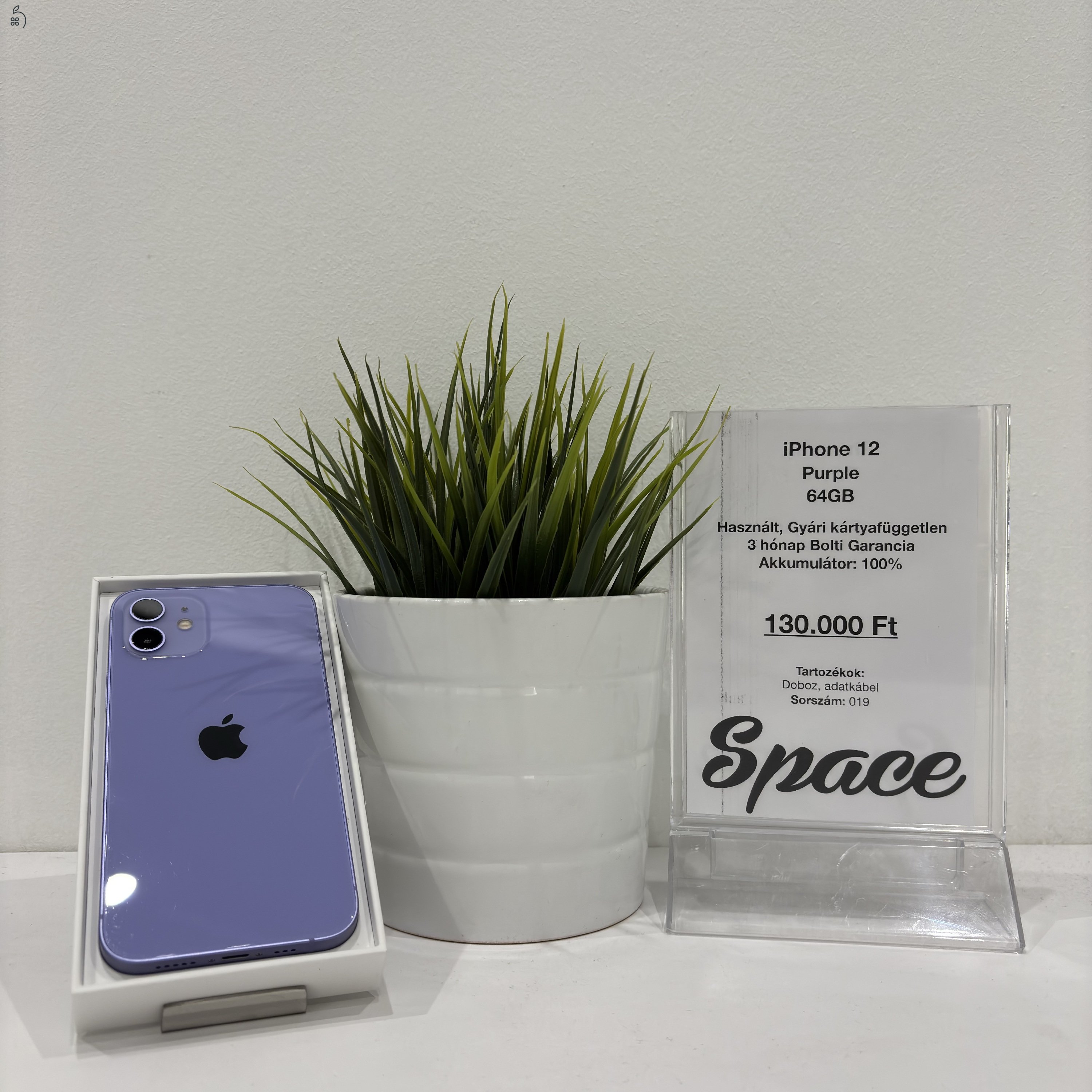 iPhone 12 / 64GB / Purple / Gyári kártyafüggetlen (019)