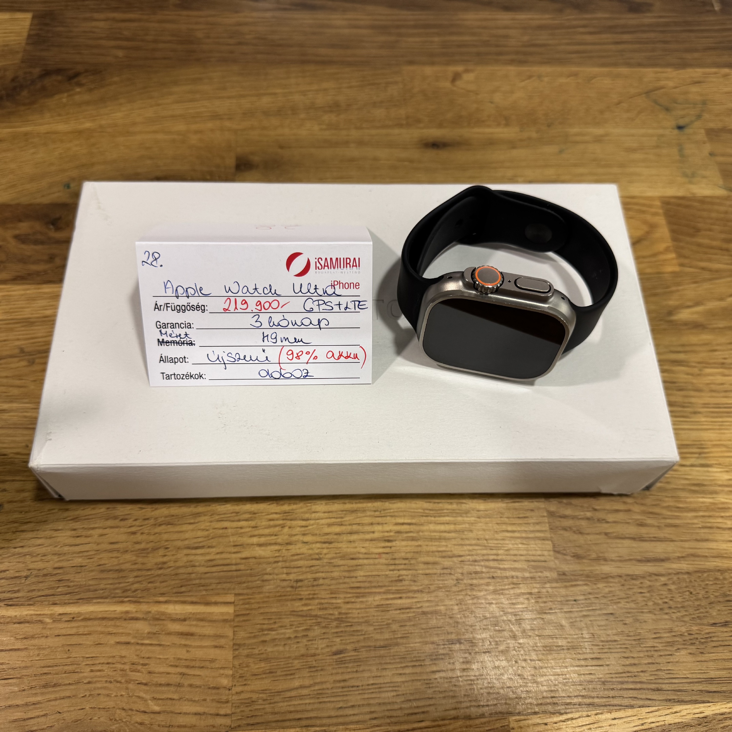 28. Apple Watch Ultra - 49 mm - GPS+LTE - 98% akku