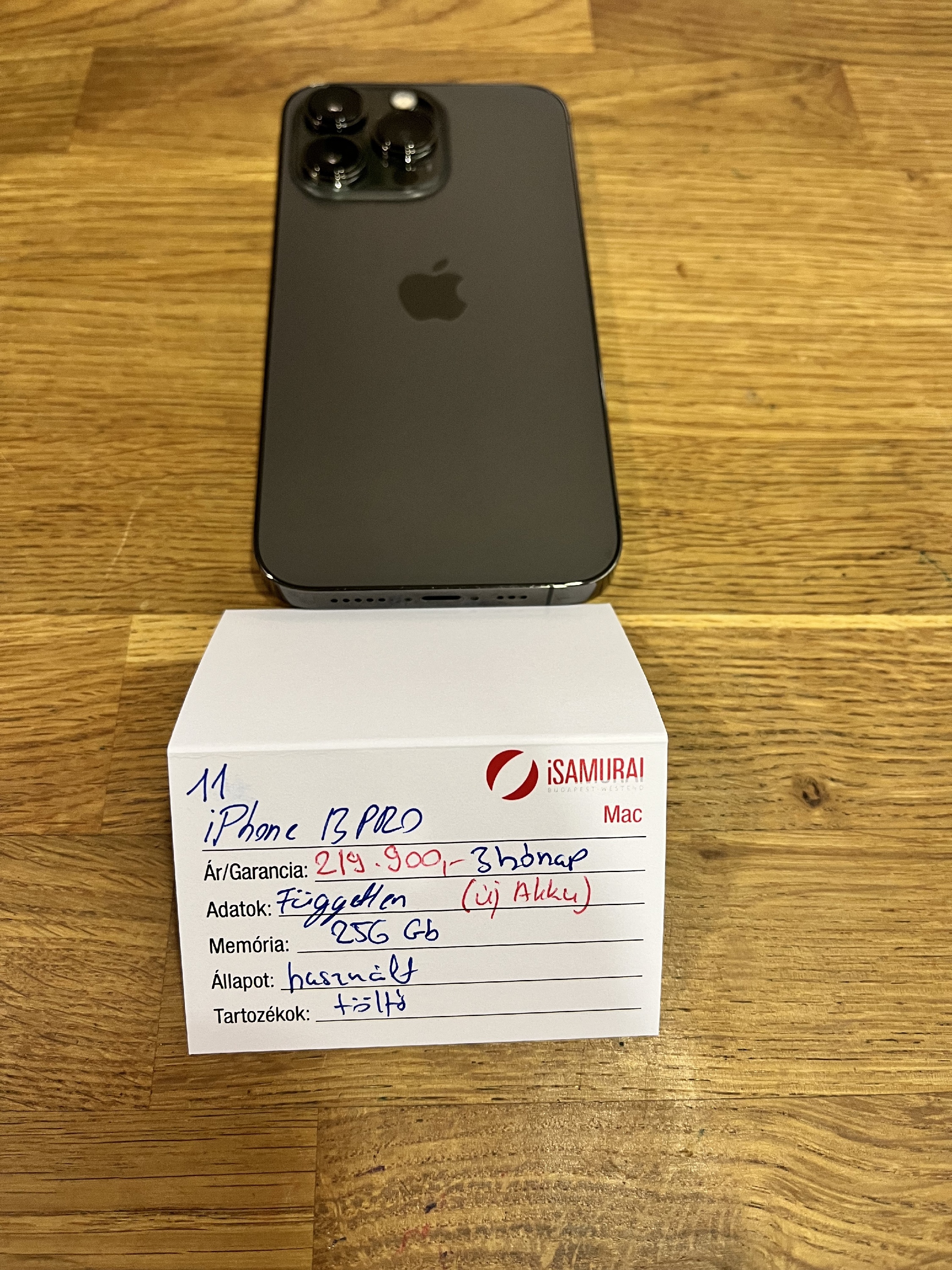 11. Apple iPhone 13 Pro - 256 GB - Grafit - ÚJ AKKU