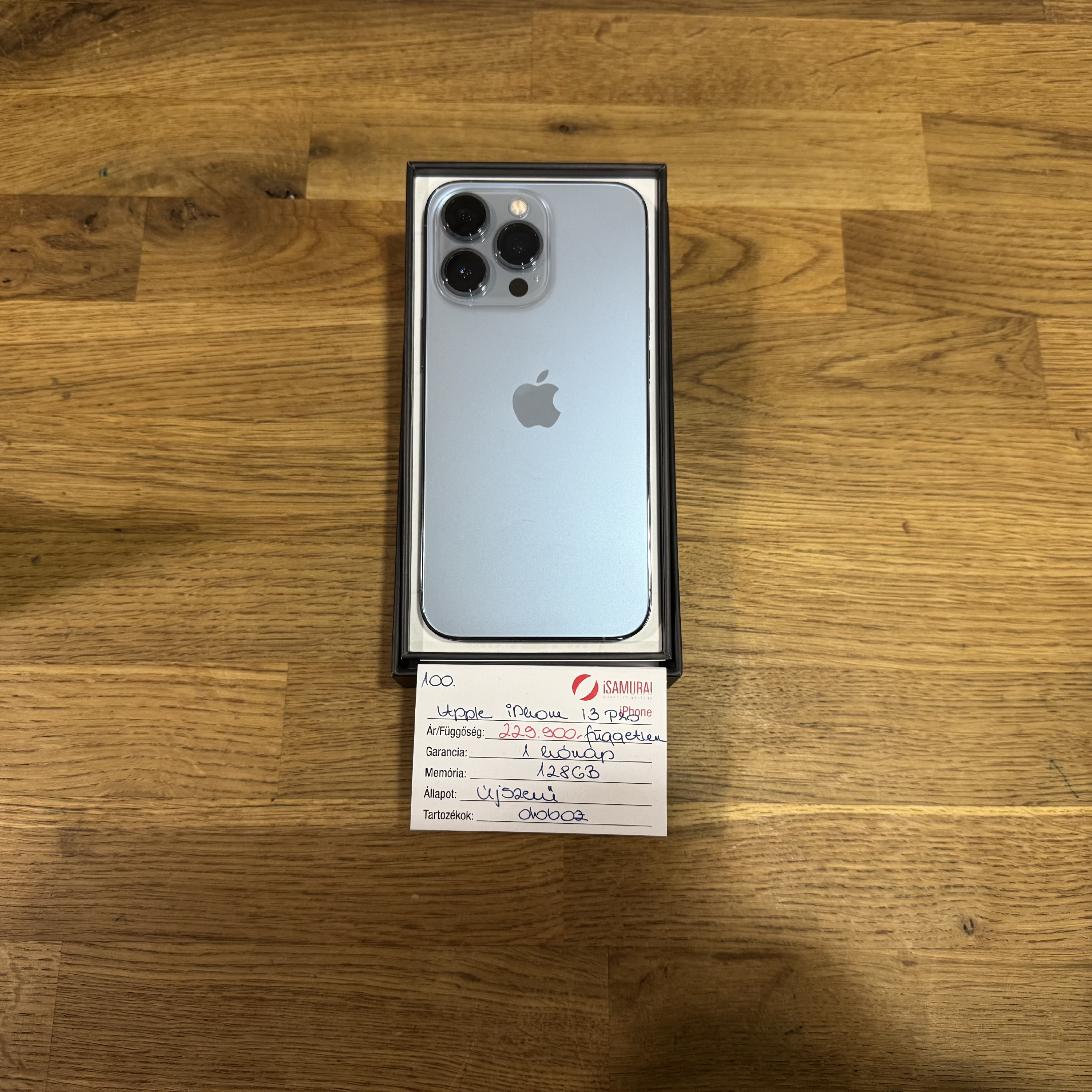 100. Apple iPhone 13 Pro - 128 GB - Sierra Blue - Újszerű