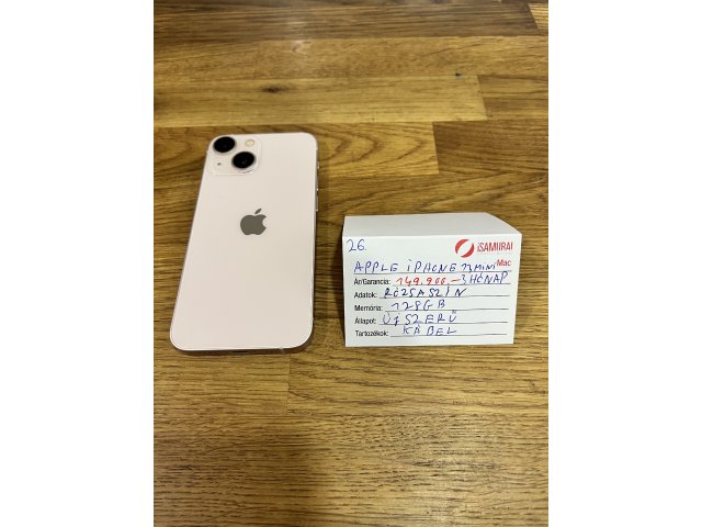 26. Apple iPhone 13 Mini - 128 GB - Rózsaszín - Kártyafüggetlen -